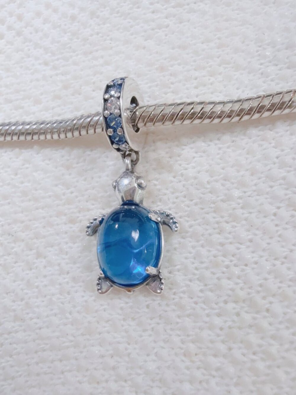 Blue Murano Sea Turtle Dangle Charm Silver Charm For Pandora Bracelet Necklace - Picture 4 of 7
